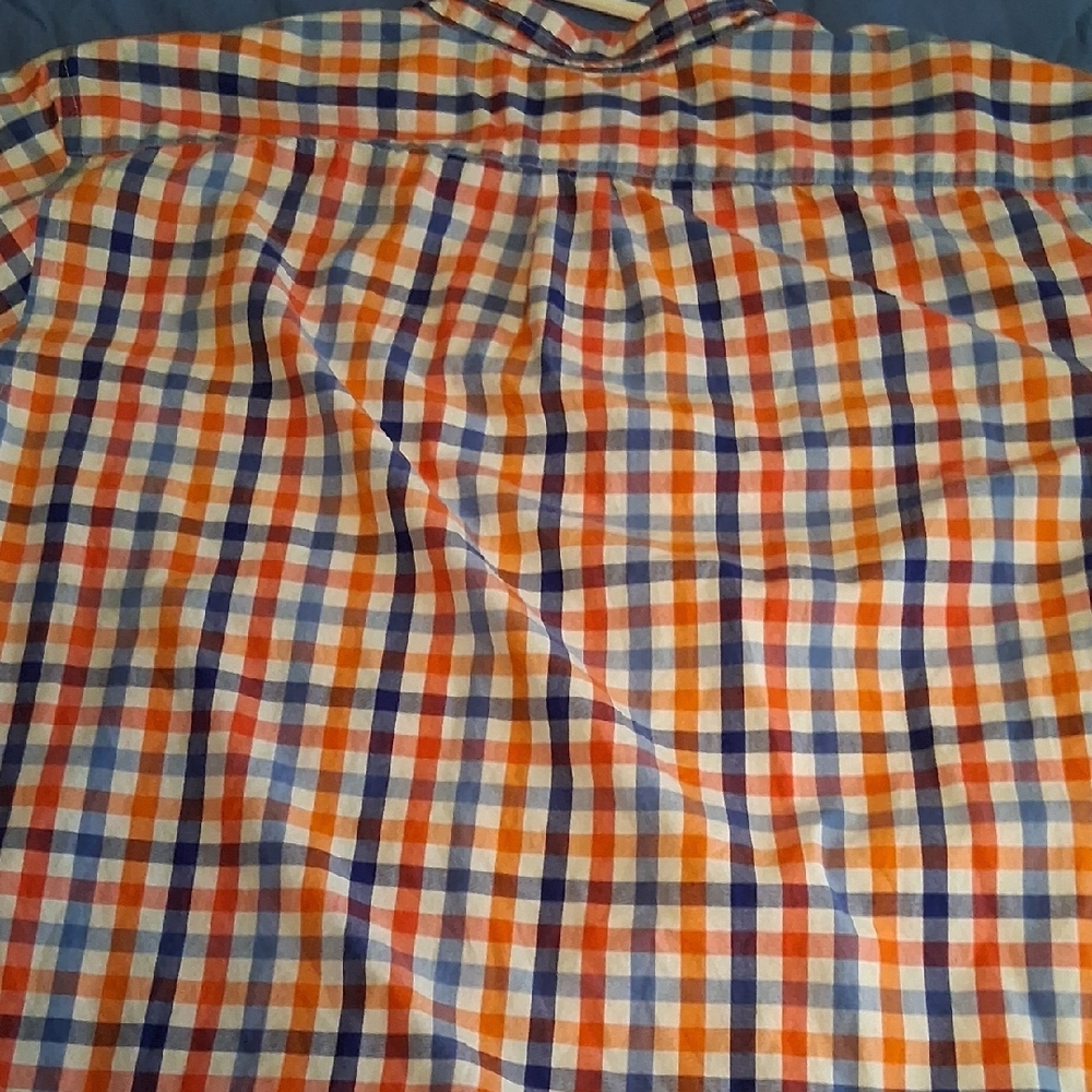 Old Navy Orange and Blue Casual Button Down Shirt - Picture 5 of 5
